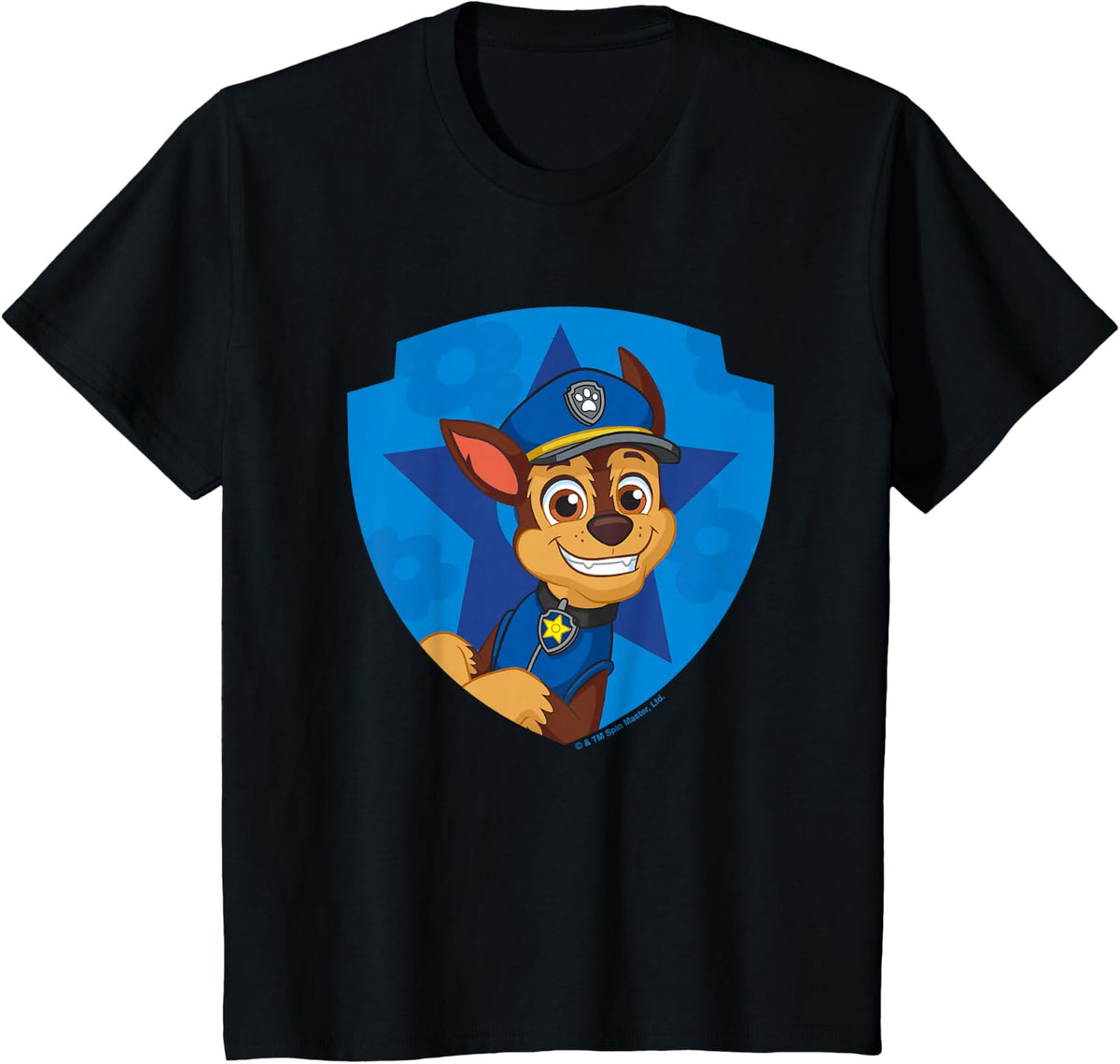 PAW Patrol Chase Big Chest Shield Emblem T-Shirt
