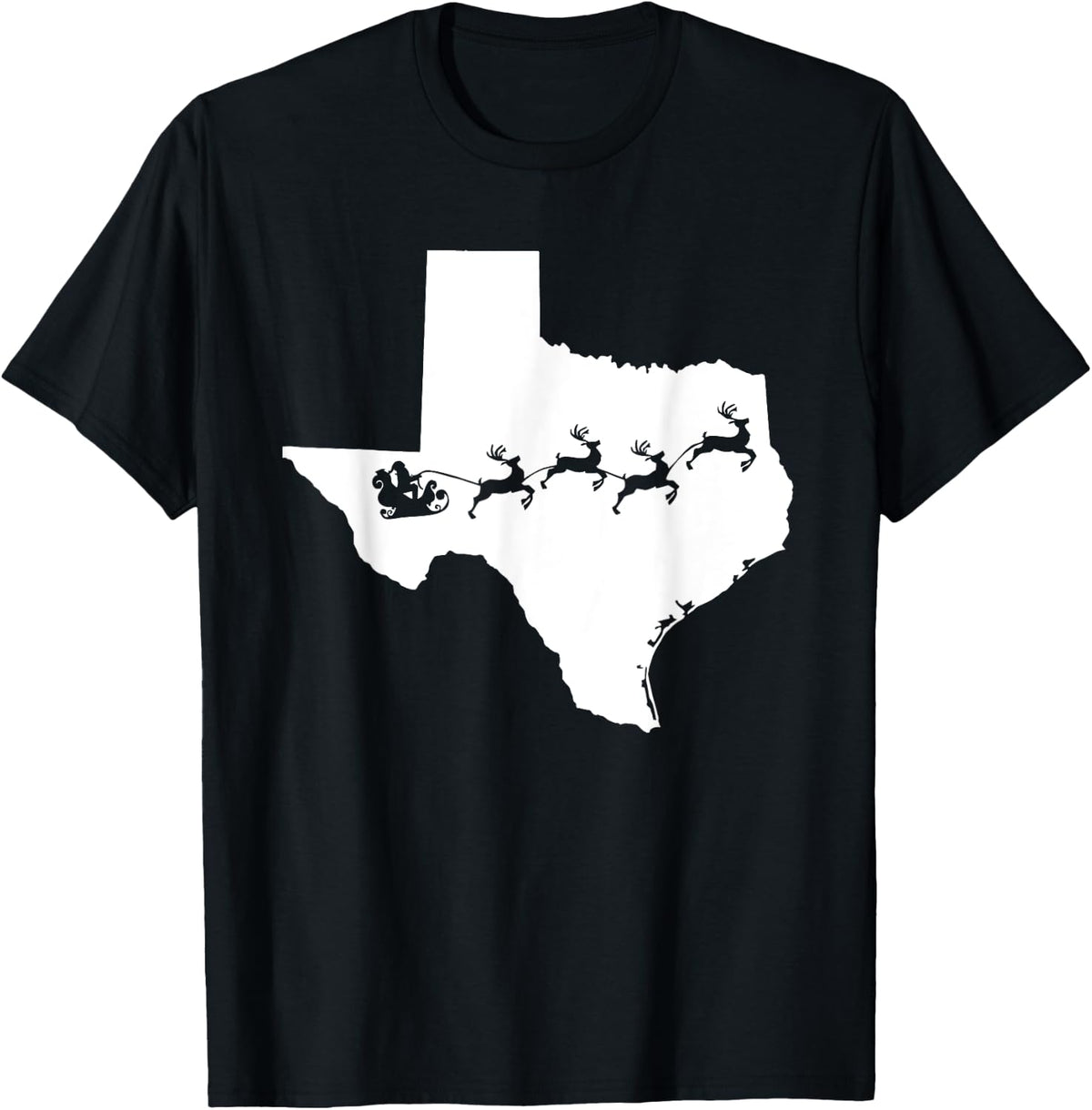 Texas Map Santa Christmas T-Shirt reindeer Shirt T-Shirt