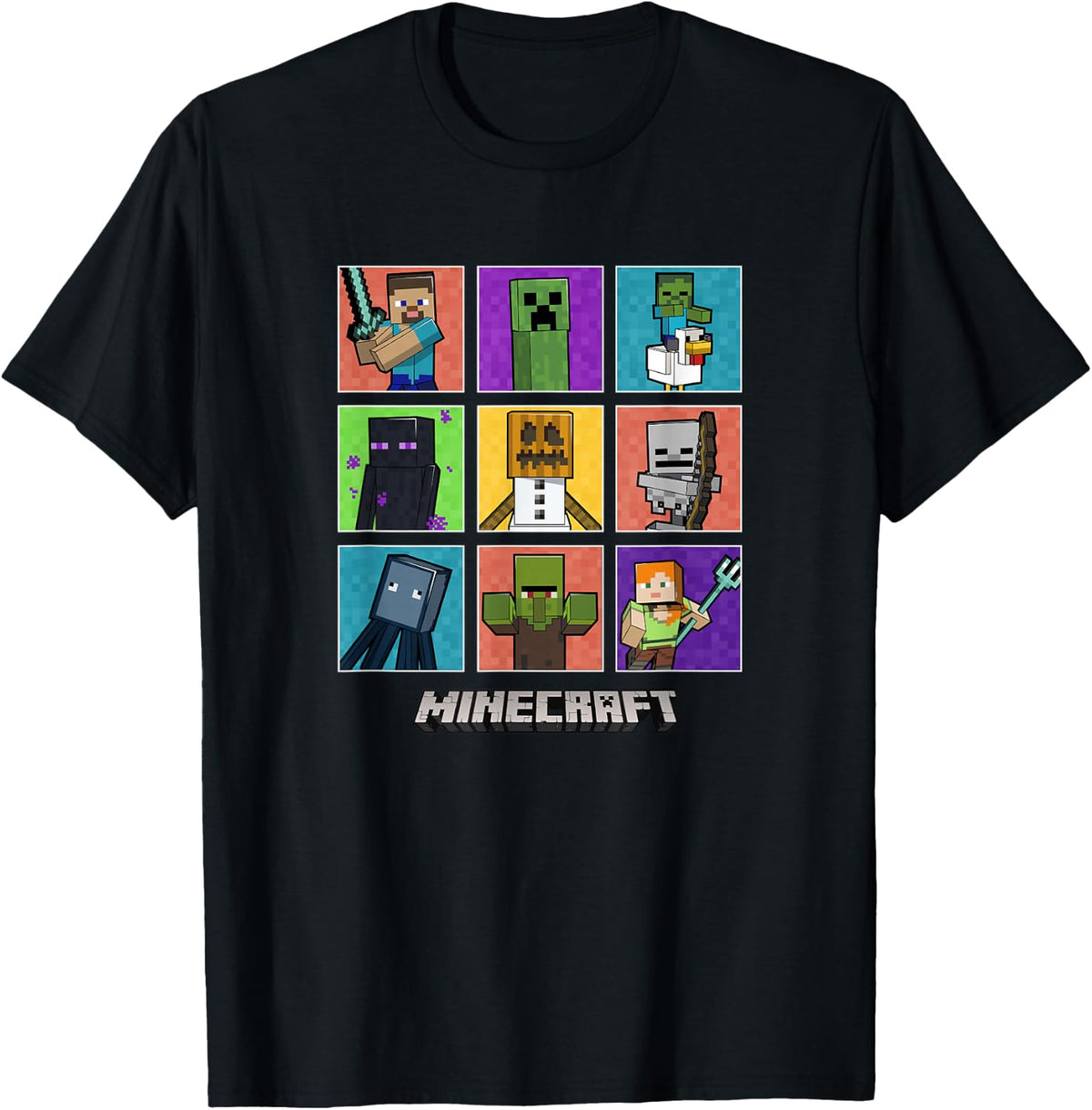Minecraft Group Shot Colored Box Up T-Shirt