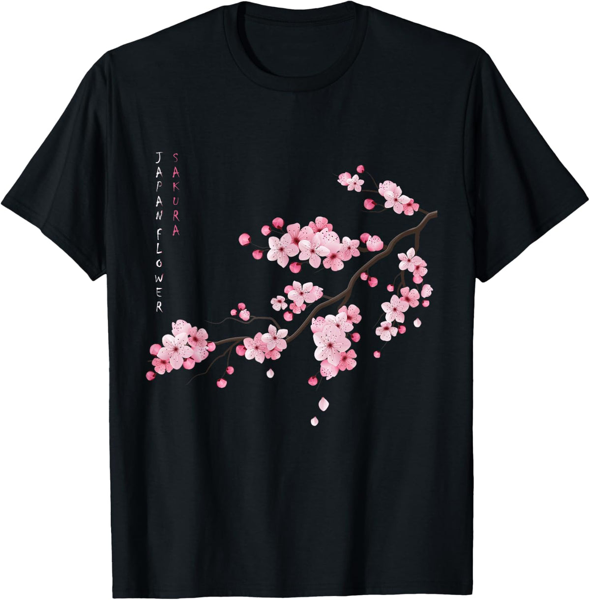 Vintage Sakura Japanese Cherry Blossom Flower Graphical Art T-Shirt