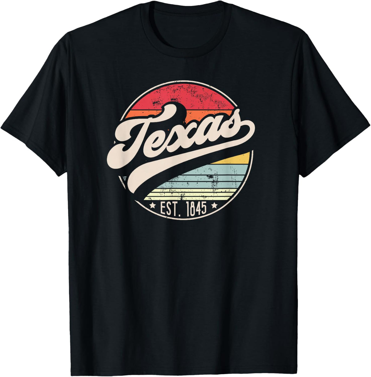 Retro Texas Home State TX Cool 70s Style Sunset T-Shirt