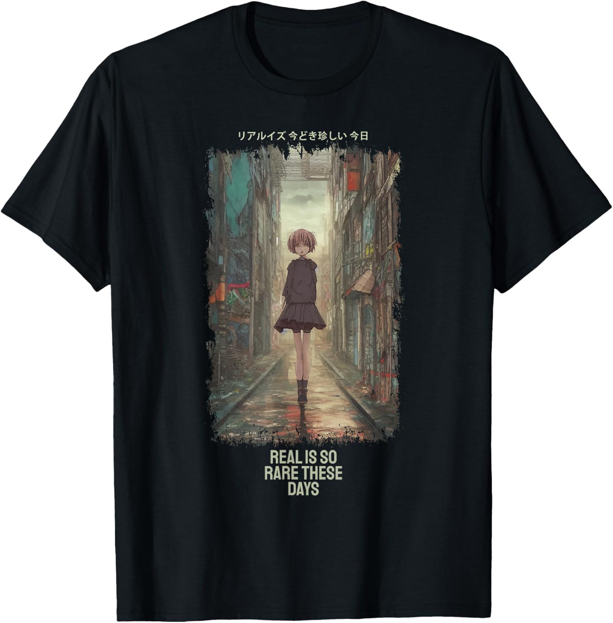Sad Girl Vaporwave Japanese Art Anime & Manga Otaku Waifu T-Shirt