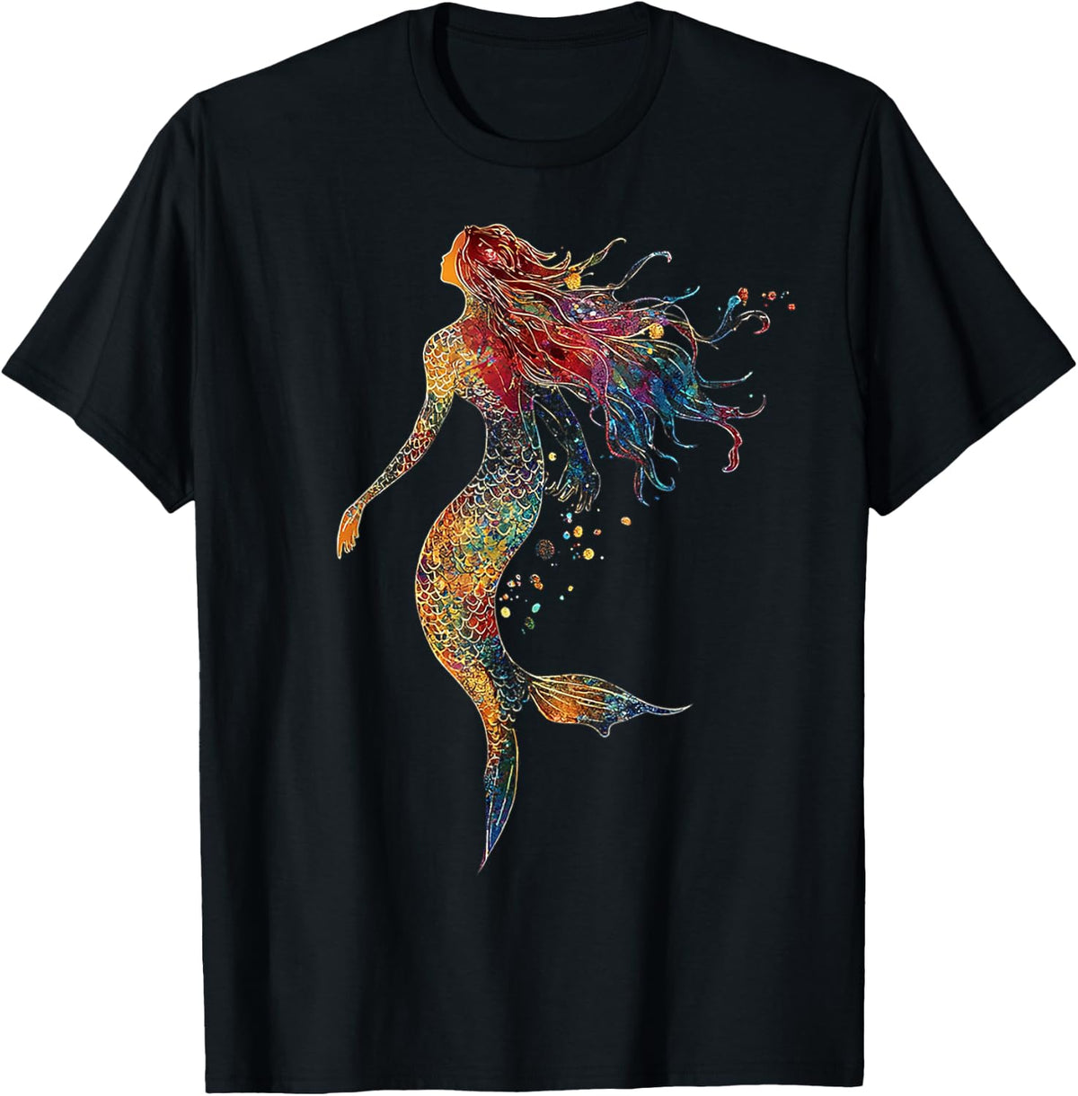 Mermaid Mythical Motif Fantasy Illustration Mermaid T-Shirt Football Club Store