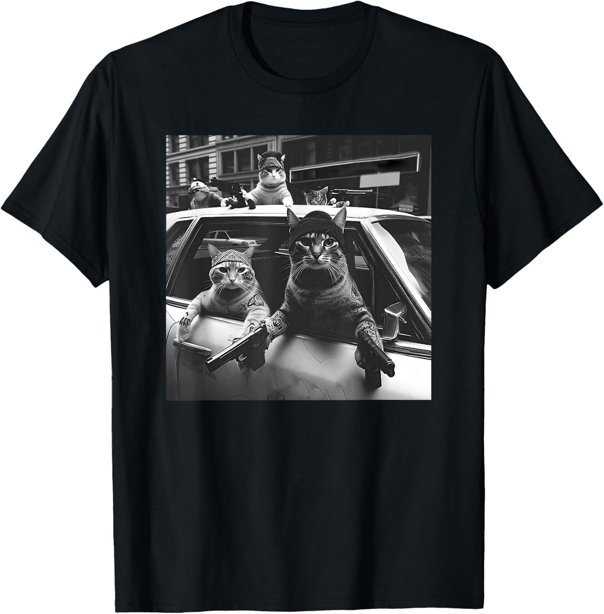 Funny cat Gang Vintage T-Shirt