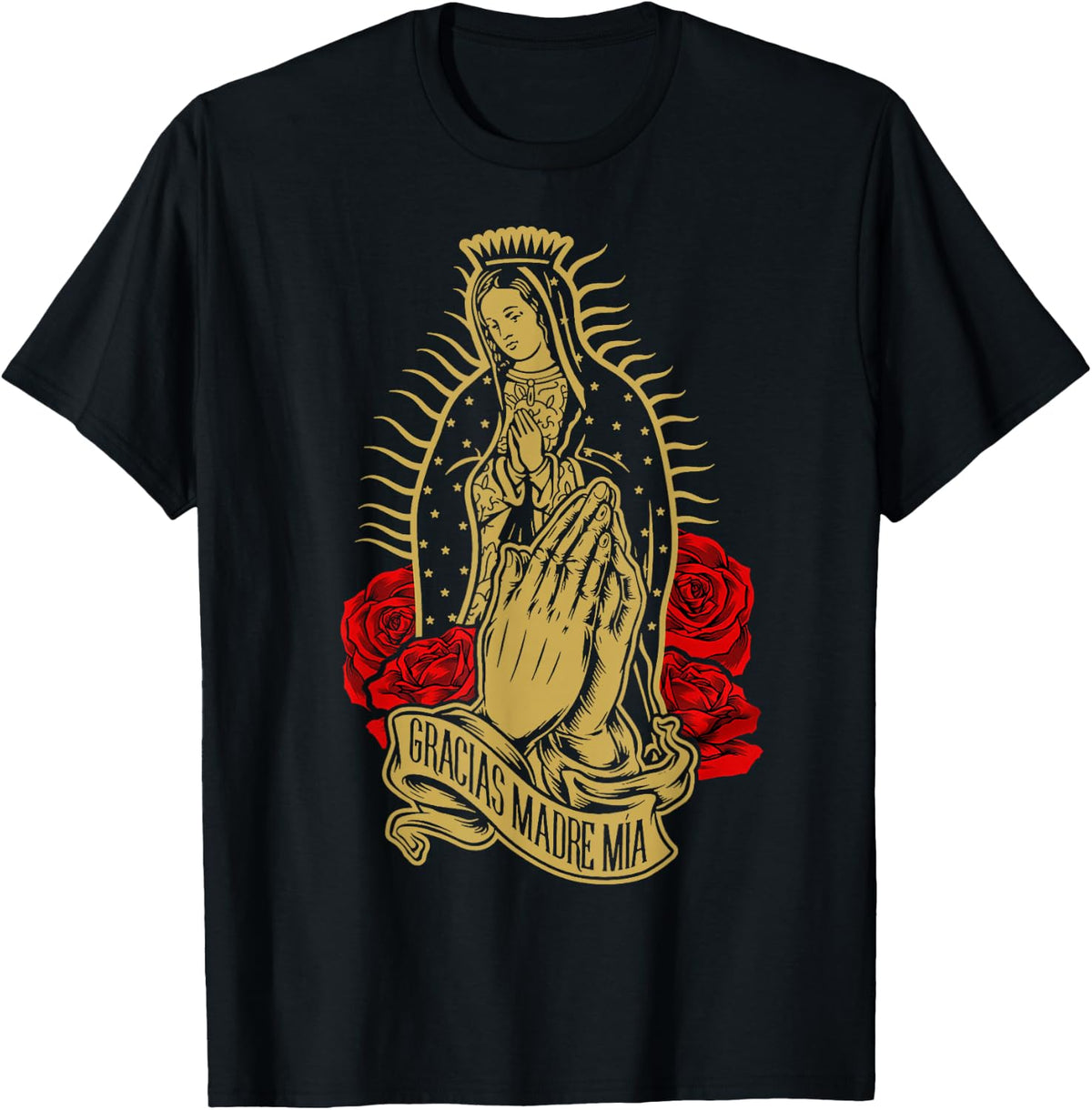 Our Lady Virgen De Guadalupe Virgin Mary Gracias Madre Mía T-Shirt Small