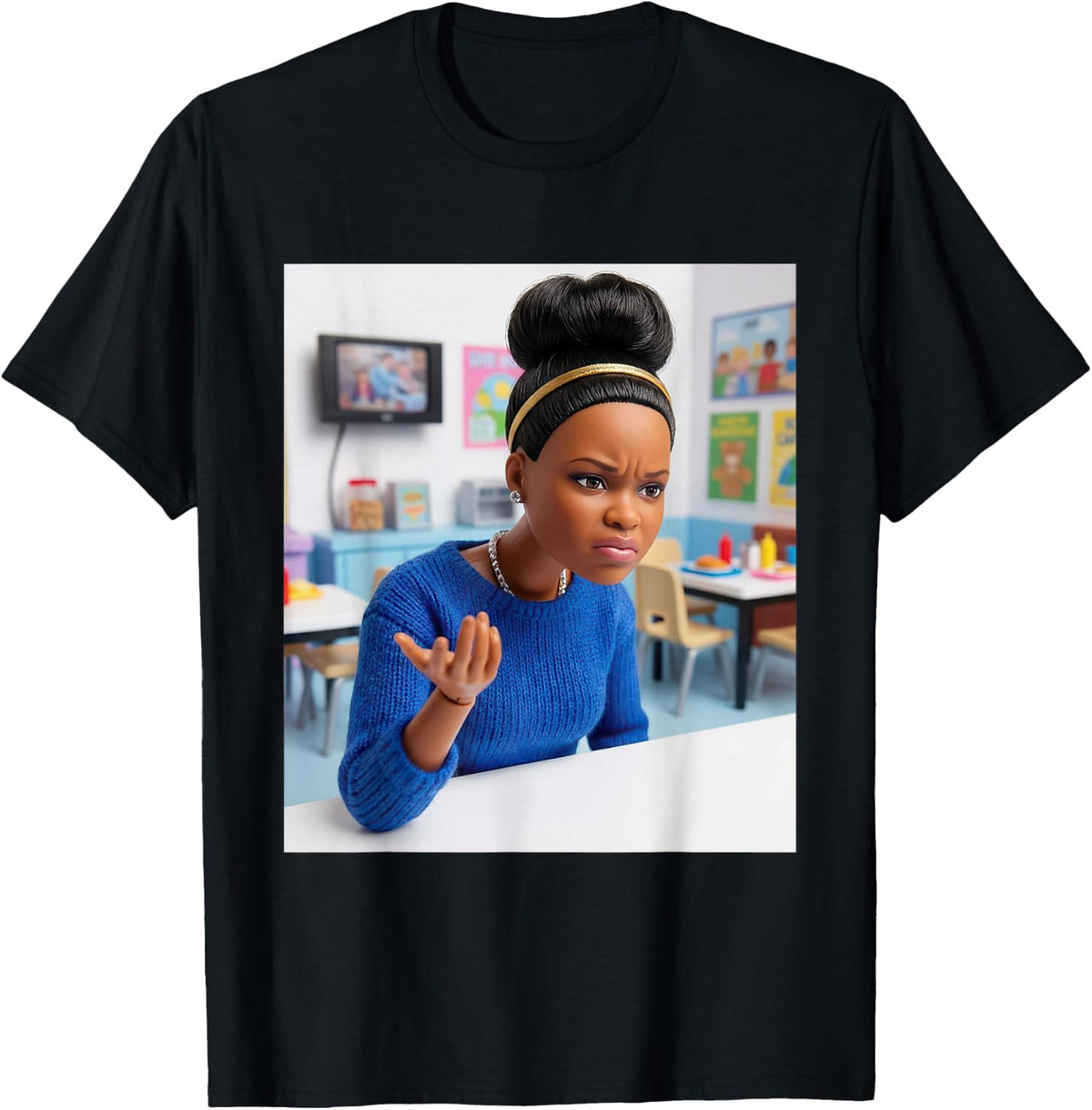 Black Doll Tshirt Disgusted face Meme Funny African Gen Z T-Shirt