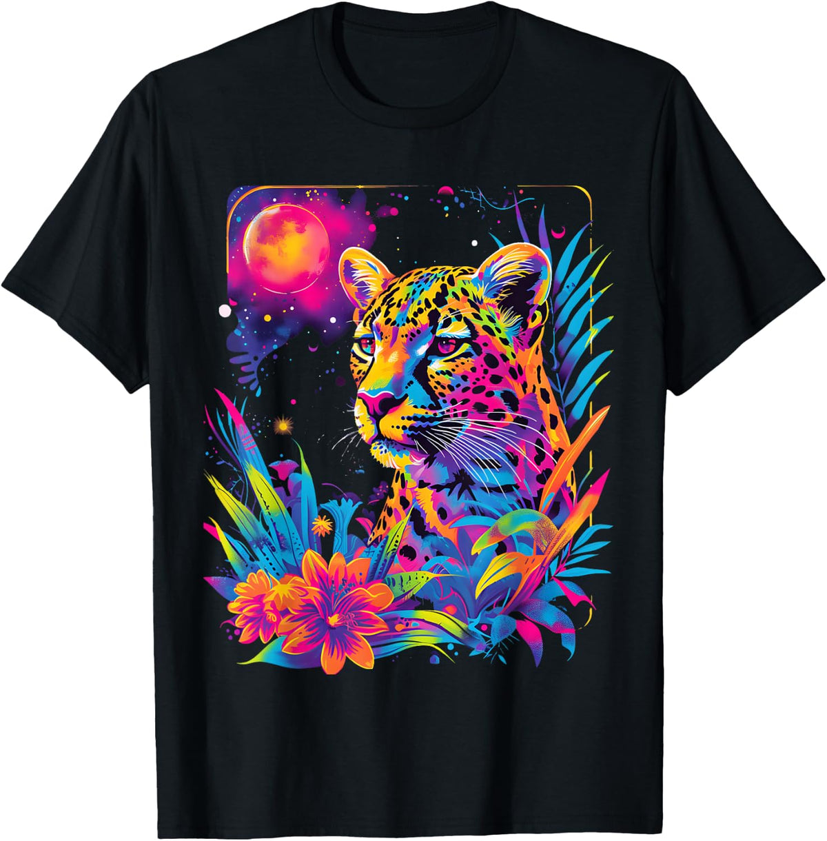 Jaguar Colorful Rainbow Vibrant Graphic T-Shirt