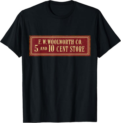 Woolworth Old Store Gone T-Shirt, Men, Black, Small Comfort Serenity Clothing Store