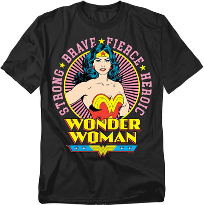 Popfunk Wonder Woman Circle Portrait Unisex Adult T Shirt