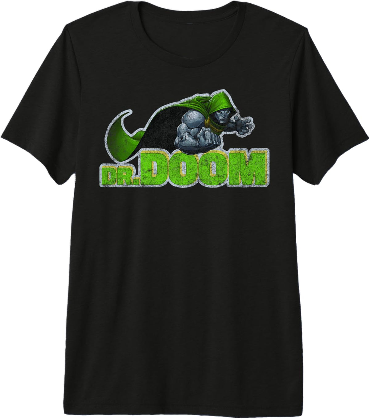 Marvel Dr. Doom Metal Armor Distressed Text Premium T-Shirt