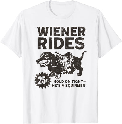 Adult Humor Dachshund Newspaper Ad, Wiener Rides 25 Cents T-Shirt