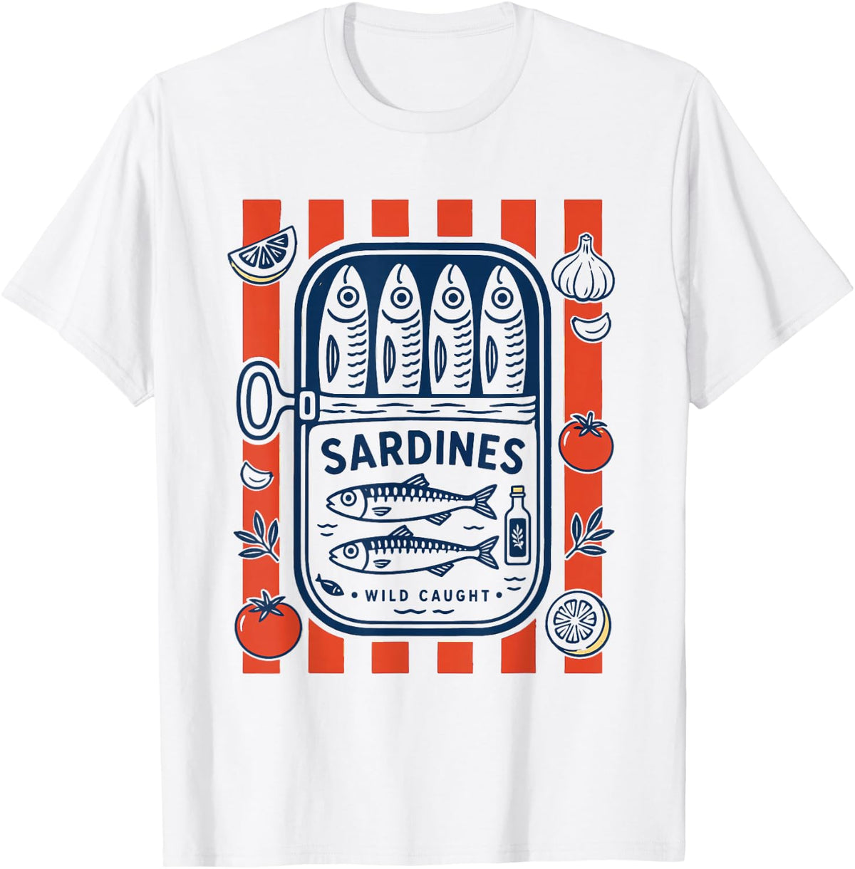 Vintage Sardine Tinned Fish Retro Coastal Sardine T-Shirt Football Club Store