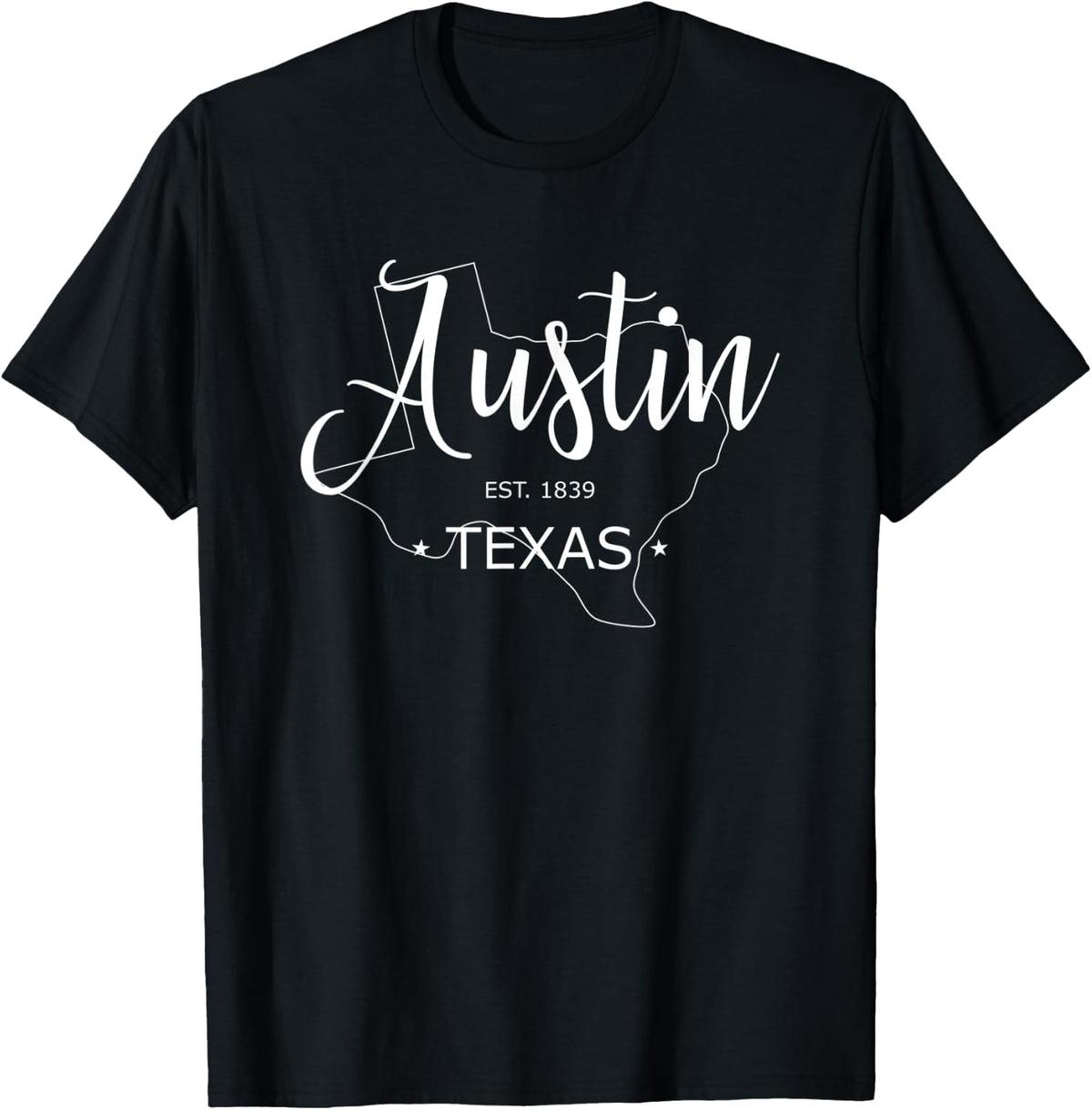 Classic Austin Texas TX Shirt Est 1839 Texas State Map Tee T-Shirt