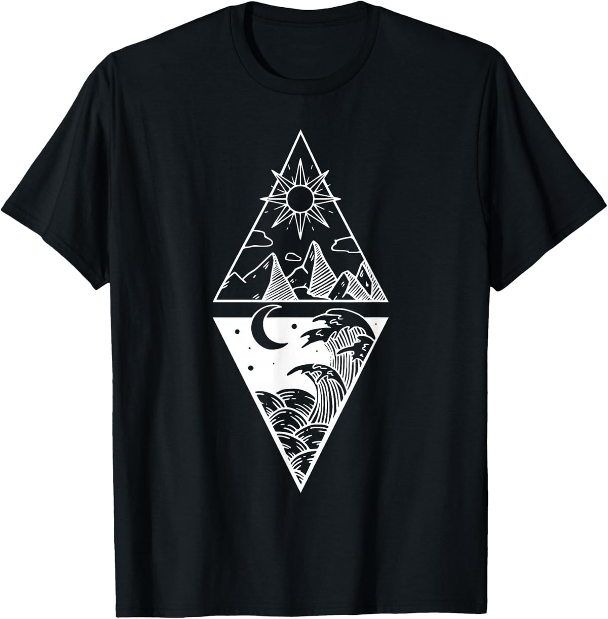 Moon and Sun Academia Aesthetic Boho Tarot Design T-Shirt Football Club Store