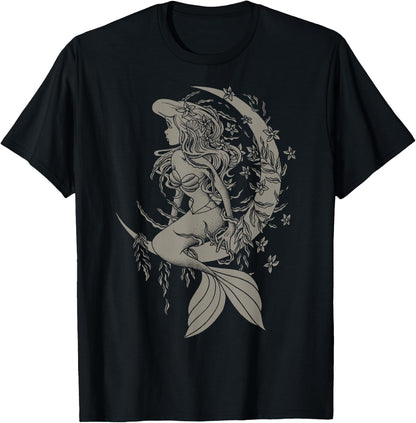 Disney Little Mermaid Ariel Tattoo Style Portrait T-Shirt Football Club Store