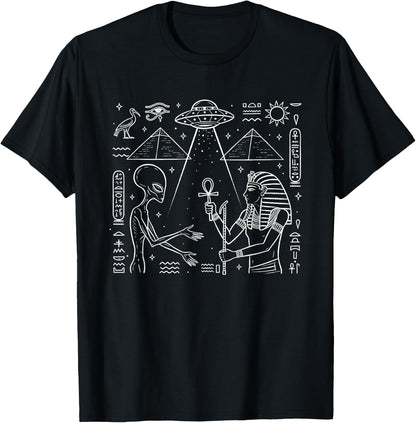 Alien & Ancient Egyptian Pyramid UFO Conspiracy Theory T-Shirt