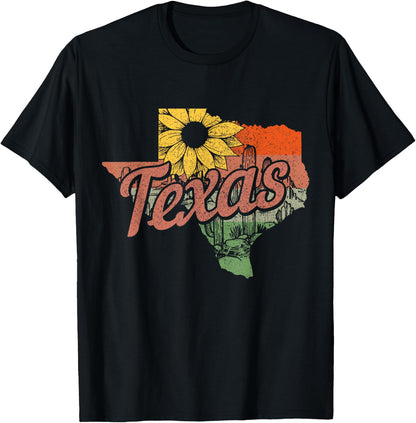 Texas TX State Map Pride Vintage T-Shirt