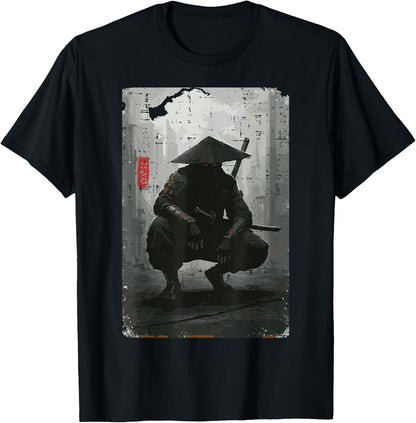 Japanese Samurai Warrior Hat Ronin Ukiyoe Art Men Women Kids T-Shirt Football Club Store