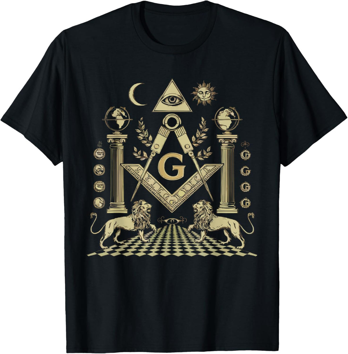 Freemason Masonic Fraternal Freemasonry Square Compass T-Shirt Comfort Serenity Clothing Store
