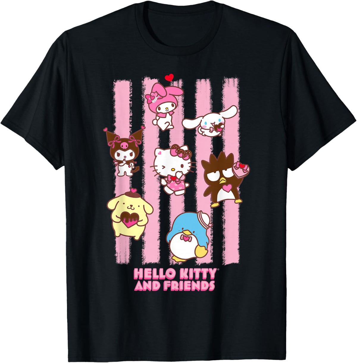Hello Kitty and Friends My Melody Cinnamoroll Kuromi Stripes T-Shirt