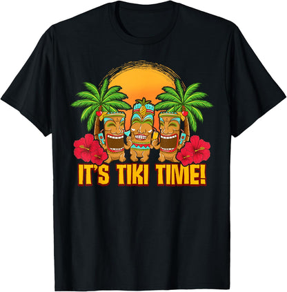 Tiki Polynesian Hawaiian Beach Vacation Funny T-Shirt for Men Women