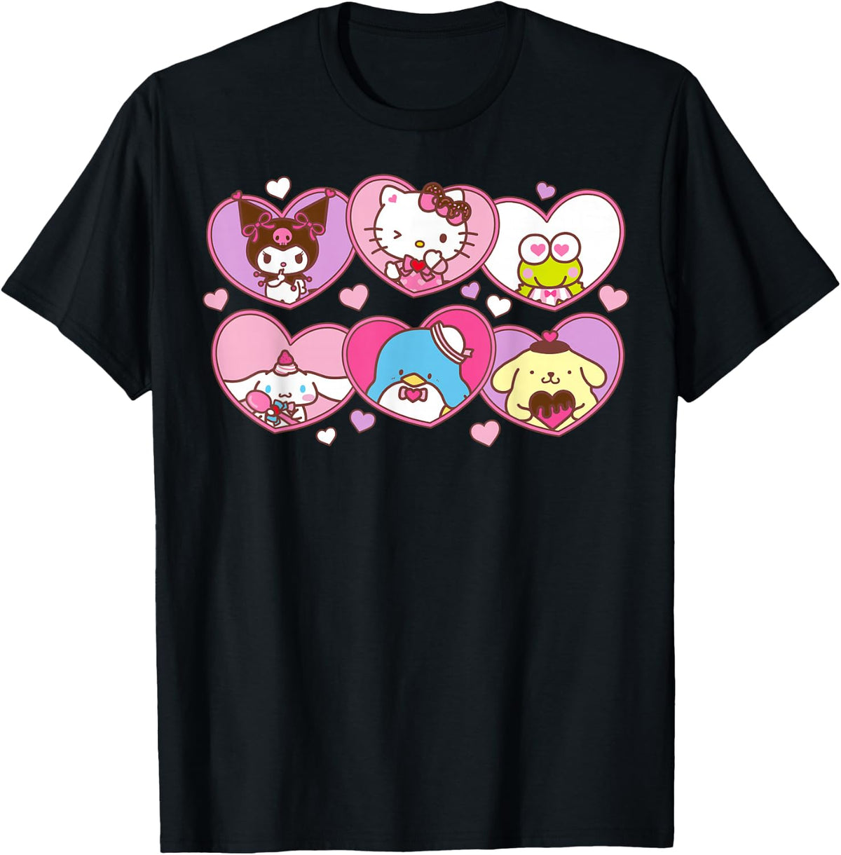 Hello Kitty Valentine's Day Sanrio Characters Heart Frames T-Shirt