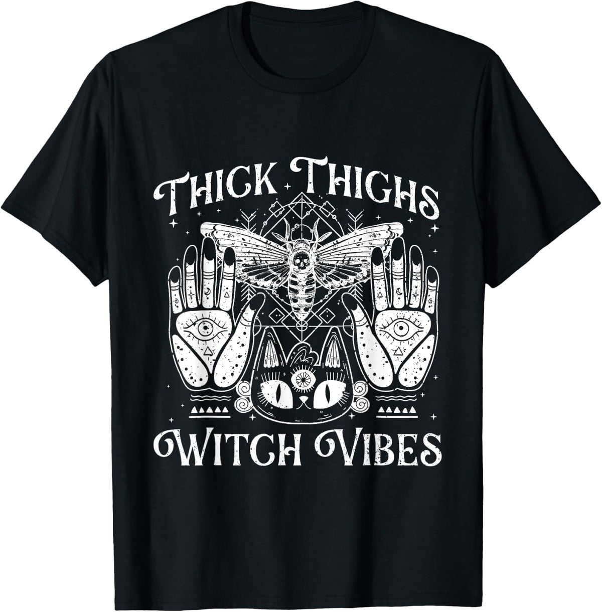 Thick Thighs Witch Vibes - Witchcraft Halloween T-Shirt Football Club Store