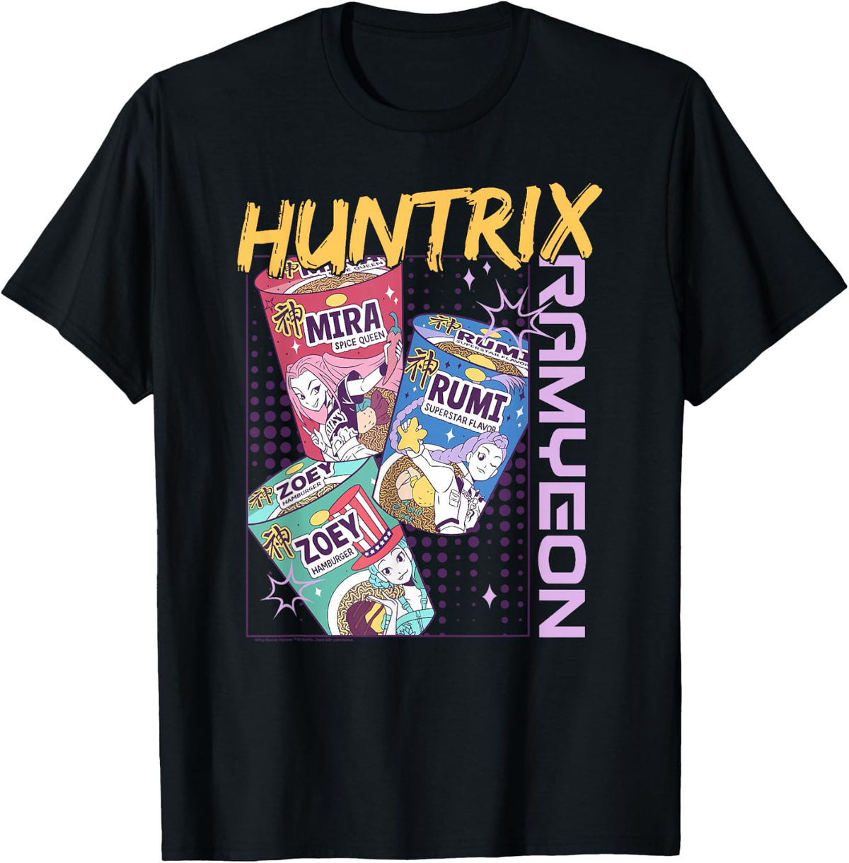 Kpop Demon Hunters Huntrix Ramyeon Full Color T-Shirt Football Club Store