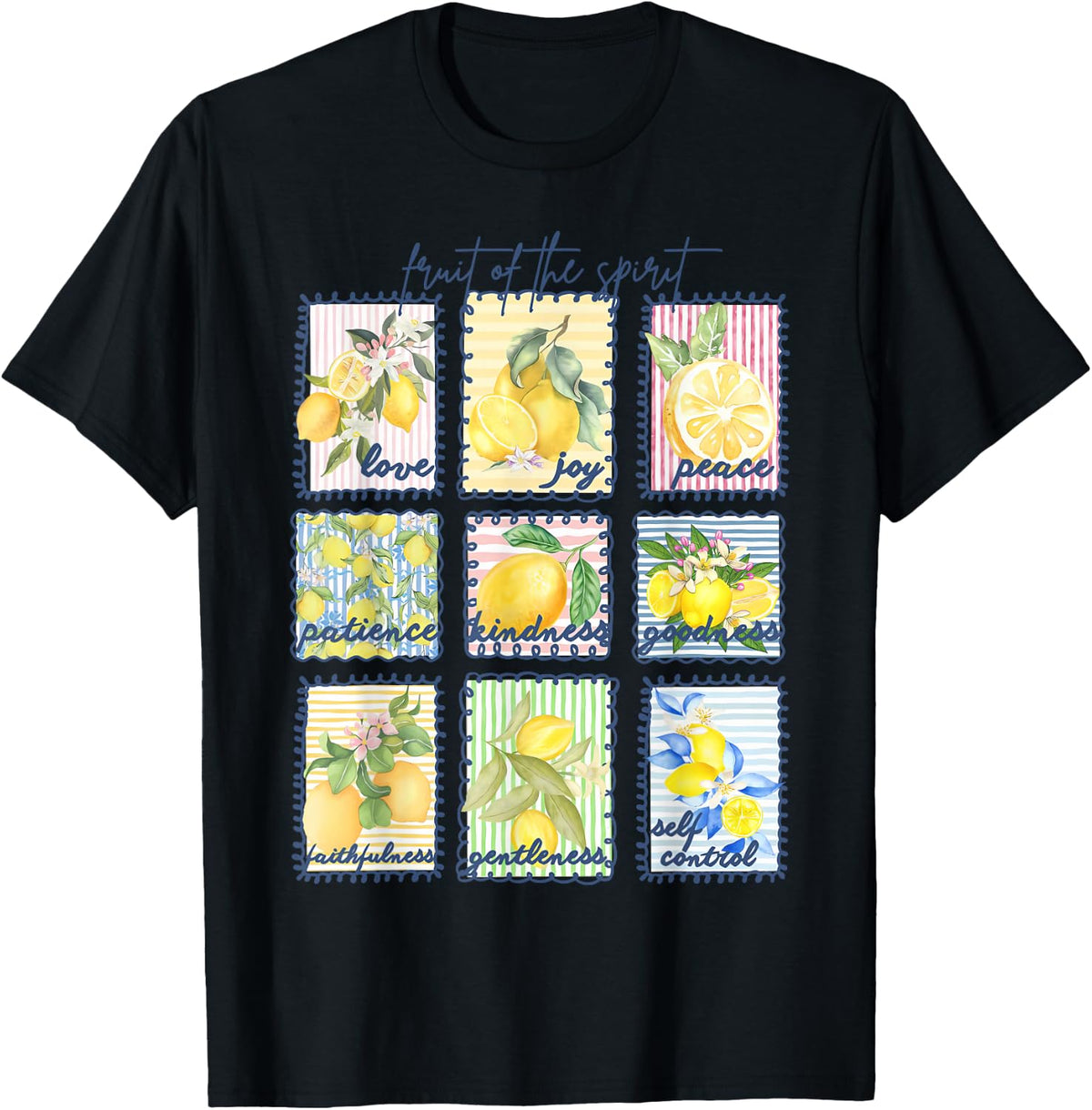 Fruit of The Spirit Postage Stamp Lemon Christian T-Shirt Football Club Store