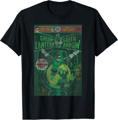 DC Comics Green Lantern and Green Arrow Comic Cover T-Shirt Small Football Club Store